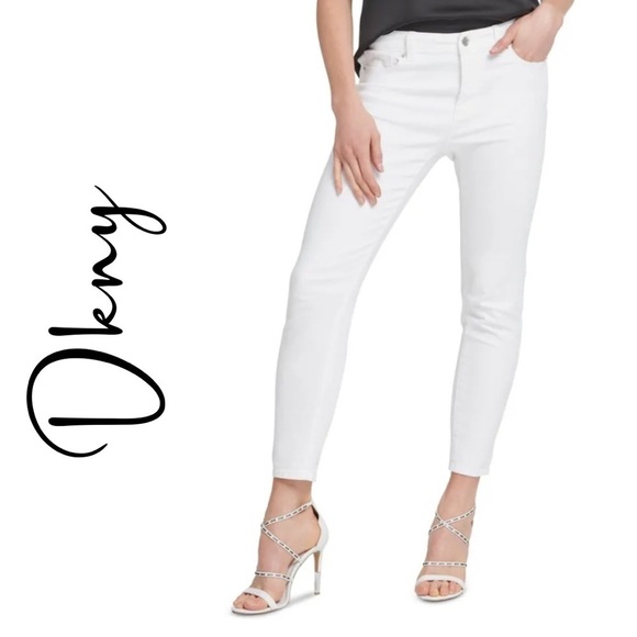 DKNY Stretch Ankle Zipper Pocket Adjustable Casual Jeans - Picture 1 of 8